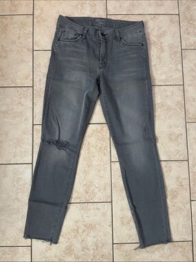 Mother The Looker Ankle Fray Gray Jeans Size 27